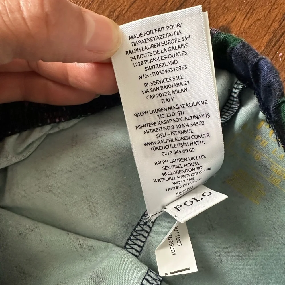 NWOT Ralph Lauren Kids Plaid Leggings in Green and Blue